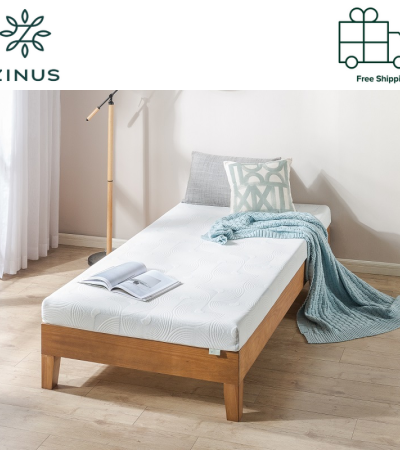 ZINUS 4英寸绿茶减压记忆泡沫床罩-单人、超单人、大号、特大号