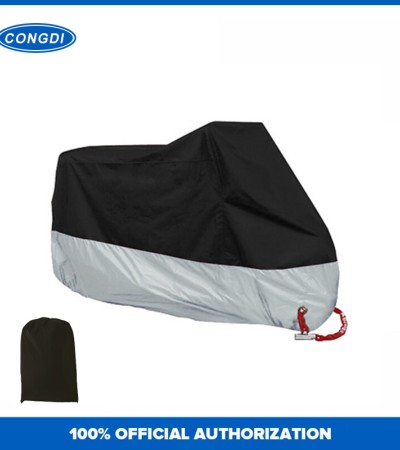 CONGDI 4 Size Motorcycle Cover Waterproof Dustproof Snowproof Motorbike Cycle Protection Cover Rain Dust UV Motorcycle Protector Black and Silver M-2XL