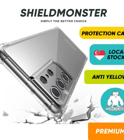 Shieldmonster Samsung Case Cover Casing Transparent TPU for S23 Ultra/S23+/S23/S22/S21+/S21U/Note 20 Ultra/S20+
