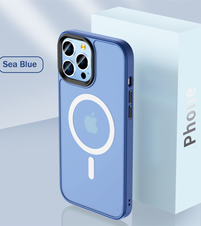 High Quality Translucent Matte Magnetic Phone Case For iPhone 12 13 14 Pro Max 14 Plus Shockproof Silicone Edge Soft Protection Casing Luxury Bumper Matte Hard Back Cover